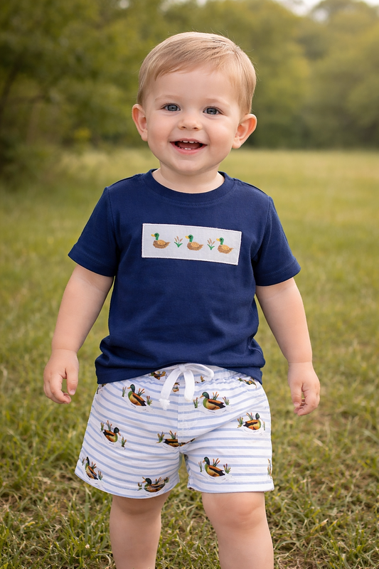 Mallard Duck Boys Smocked Set