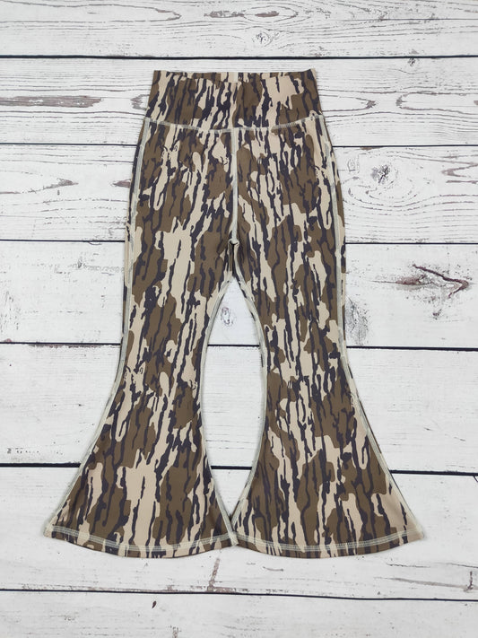 Girls Camouflage Flare Yoga Pants