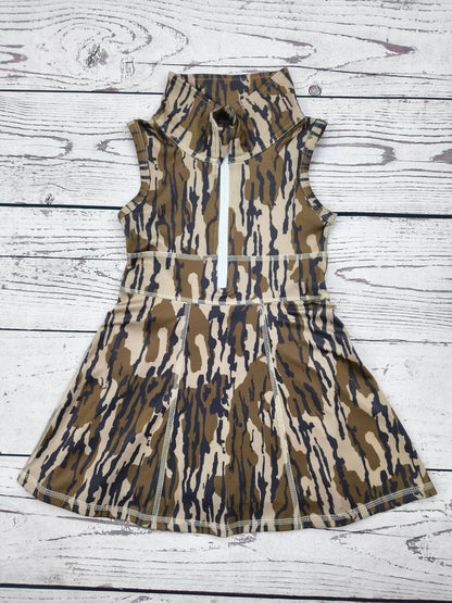 Girls Camo Zip Front Dress
