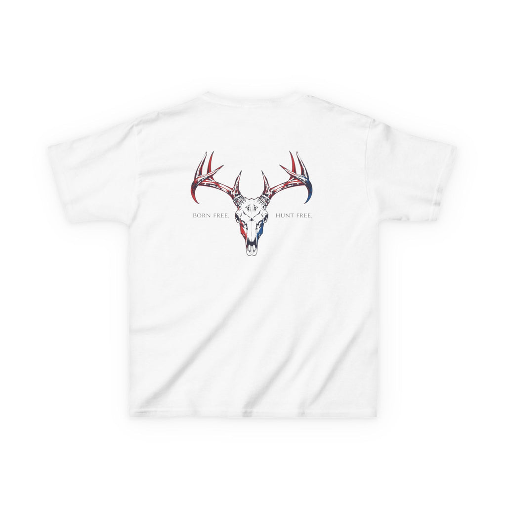 Born Free. Hunt Free. Kids T-Shirt | Youth Patriotic Hunting Graphic Tee