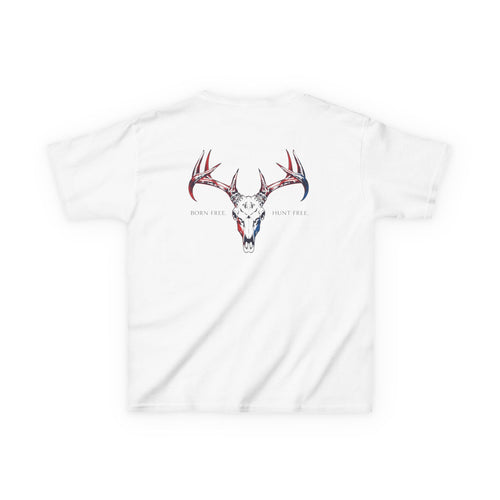 Born Free. Hunt Free. Kids T-Shirt | Youth Patriotic Hunting Graphic Tee