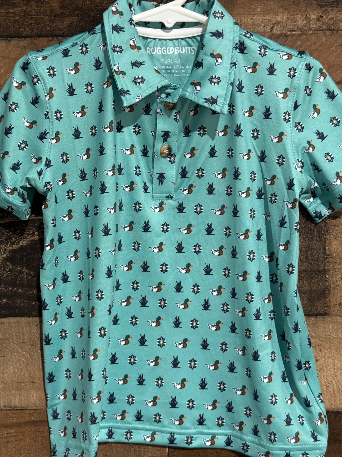 Boys Mallard Duck Print Performance Polo