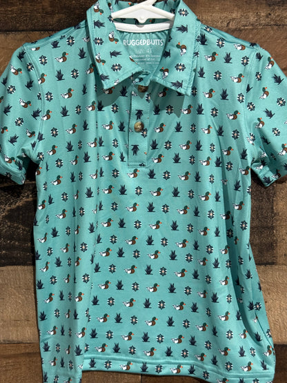 Boys Mallard Duck Print Performance Polo