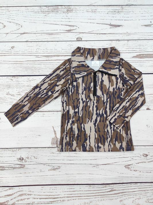 Boys Camouflage Zip Pullover