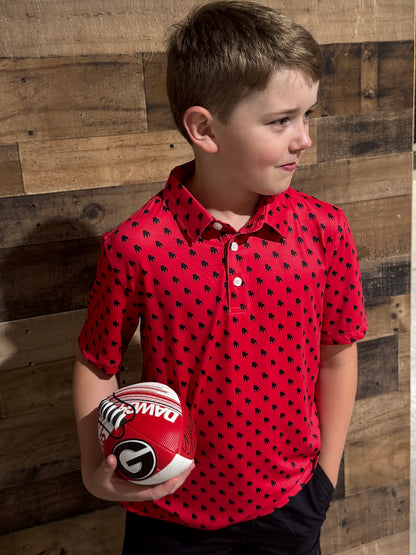 Boys GA Bulldog Outline Polo