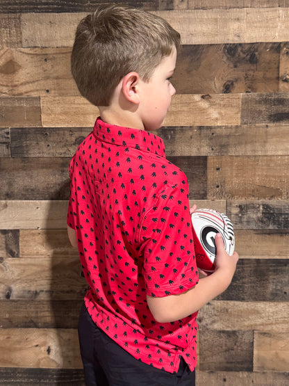 Boys GA Bulldog Outline Polo