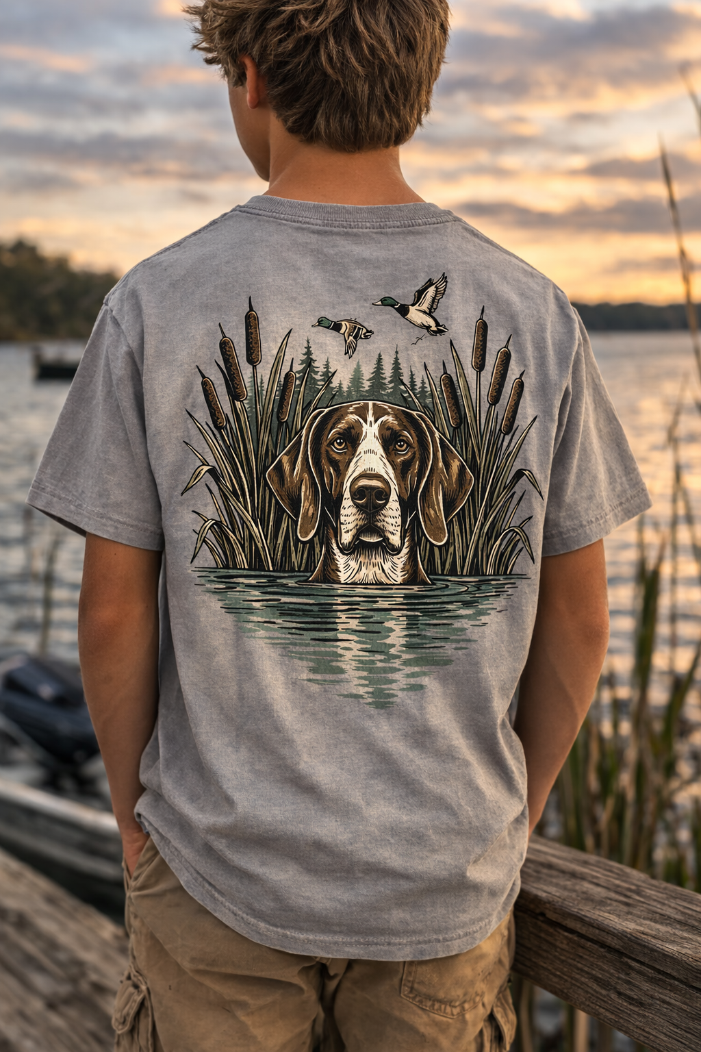 Pointer in the Cattails Youth Tee