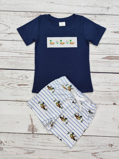 Mallard Duck Boys Smocked Set