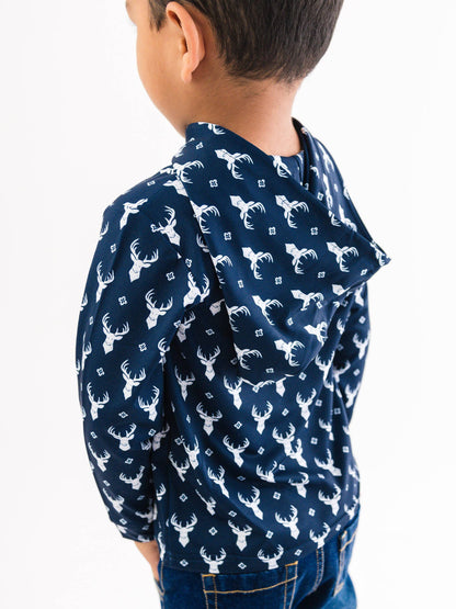 Boys Deer Antler Print Performance Polo